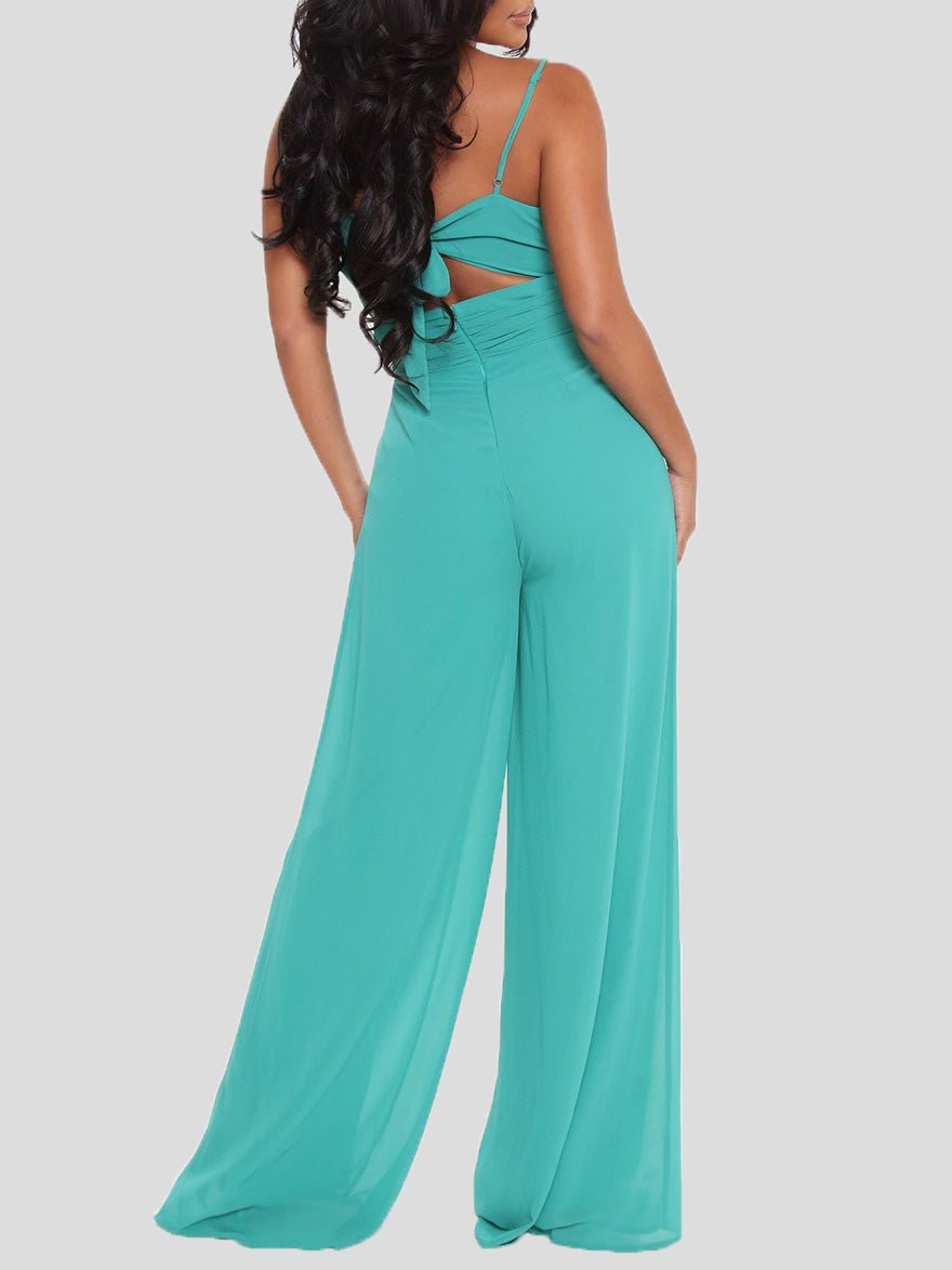 Women's Jumpsuits Sling Bare Back Wide-Leg Jumpsuit - Jumpsuits - Instastyled | Online Fashion Free Shipping Clothing, Dresses, Tops, Shoes - 24/05/2022 - 40-50 - Bottoms