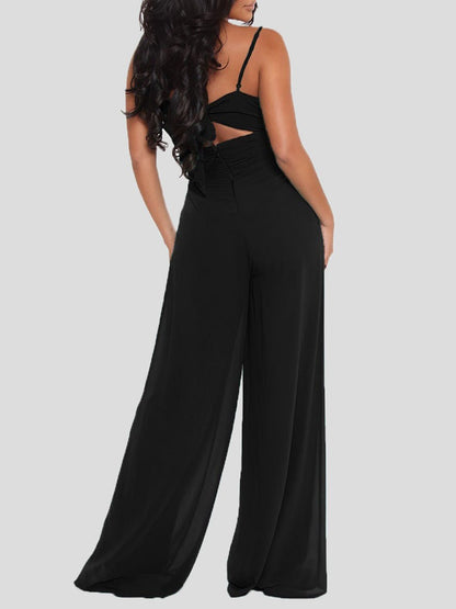 Women's Jumpsuits Sling Bare Back Wide-Leg Jumpsuit - Jumpsuits - Instastyled | Online Fashion Free Shipping Clothing, Dresses, Tops, Shoes - 24/05/2022 - 40-50 - Bottoms