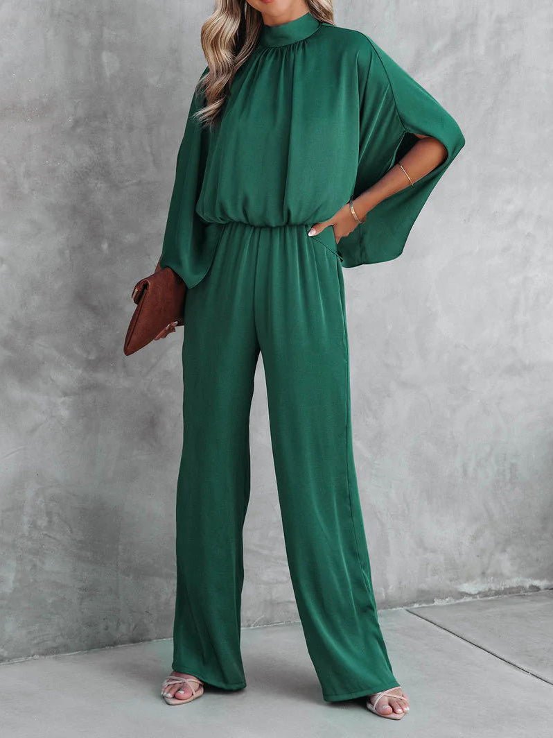 Women's Jumpsuits Solid Elastic Waist Doll Sleeve Casual Jumpsuit - Jumpsuits - Instastyled | Online Fashion Free Shipping Clothing, Dresses, Tops, Shoes - 13/10/2022 - 30-40 - bottoms