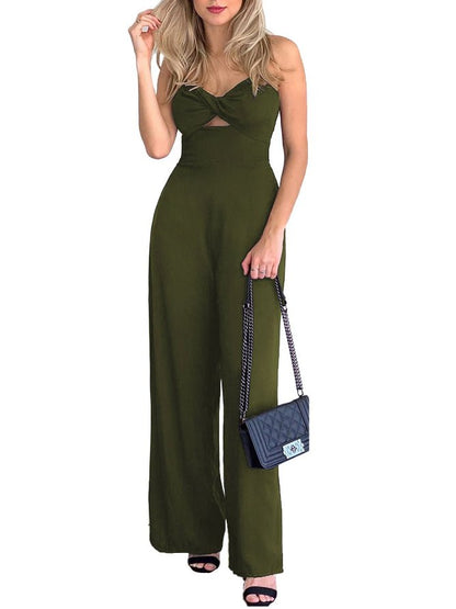 Women's Jumpsuits Solid Hollow Bare Back Sleeveless Jumpsuit - Jumpsuits - Instastyled | Online Fashion Free Shipping Clothing, Dresses, Tops, Shoes - 07/02/2022 - 30-40 - Bottoms