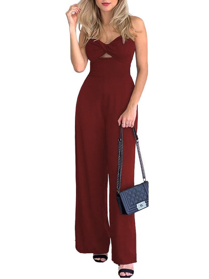 Women's Jumpsuits Solid Hollow Bare Back Sleeveless Jumpsuit - Jumpsuits - Instastyled | Online Fashion Free Shipping Clothing, Dresses, Tops, Shoes - 07/02/2022 - 30-40 - Bottoms