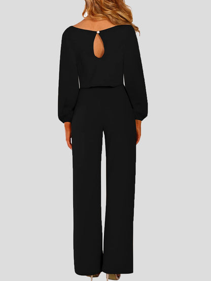 Women's Jumpsuits Solid Long Sleeve Belted Casual Jumpsuit - Jumpsuits - Instastyled | Online Fashion Free Shipping Clothing, Dresses, Tops, Shoes - 21/06/2022 - 30-40 - Bottoms