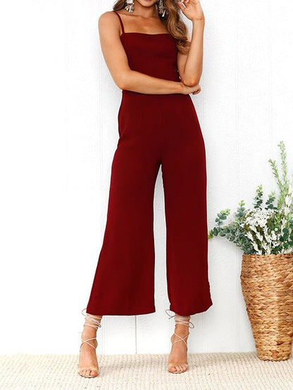 Women's Jumpsuits Solid Sling Sleeveless Casual Jumpsuit - Jumpsuits - Instastyled | Online Fashion Free Shipping Clothing, Dresses, Tops, Shoes - 20-30 - 27/07/2022 - bottoms