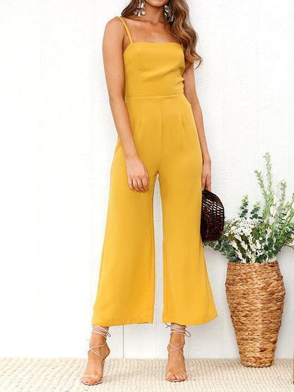 Women's Jumpsuits Solid Sling Sleeveless Casual Jumpsuit - Jumpsuits - Instastyled | Online Fashion Free Shipping Clothing, Dresses, Tops, Shoes - 20-30 - 27/07/2022 - bottoms