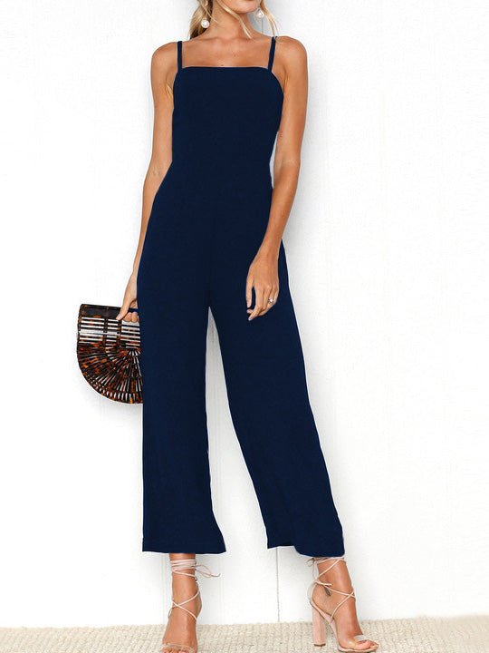 Women's Jumpsuits Solid Sling Sleeveless Casual Jumpsuit - Jumpsuits - Instastyled | Online Fashion Free Shipping Clothing, Dresses, Tops, Shoes - 20-30 - 27/07/2022 - bottoms