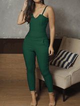 Women's Jumpsuits Solid Strap Stretch Skinny Pocket Jumpsuit - Jumpsuits & Rompers - Instastyled | Online Fashion Free Shipping Clothing, Dresses, Tops, Shoes - 10/01/2022 - 30-40 - Bottoms