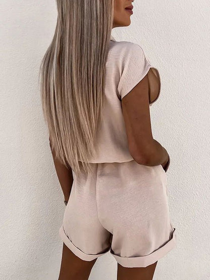 Women's Jumpsuits Solid V-Neck Sleeveless Casual Jumpsuit - Jumpsuits - Instastyled | Online Fashion Free Shipping Clothing, Dresses, Tops, Shoes - 24/05/2022 - 40-50 - Bottoms