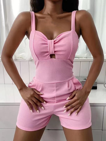 Women's Jumpsuits Solid V-Neck Slim Fit Sports Jumpsuit - Jumpsuits & Rompers - Instastyled | Online Fashion Free Shipping Clothing, Dresses, Tops, Shoes - 11/01/2022 - 20-30 - Bottoms