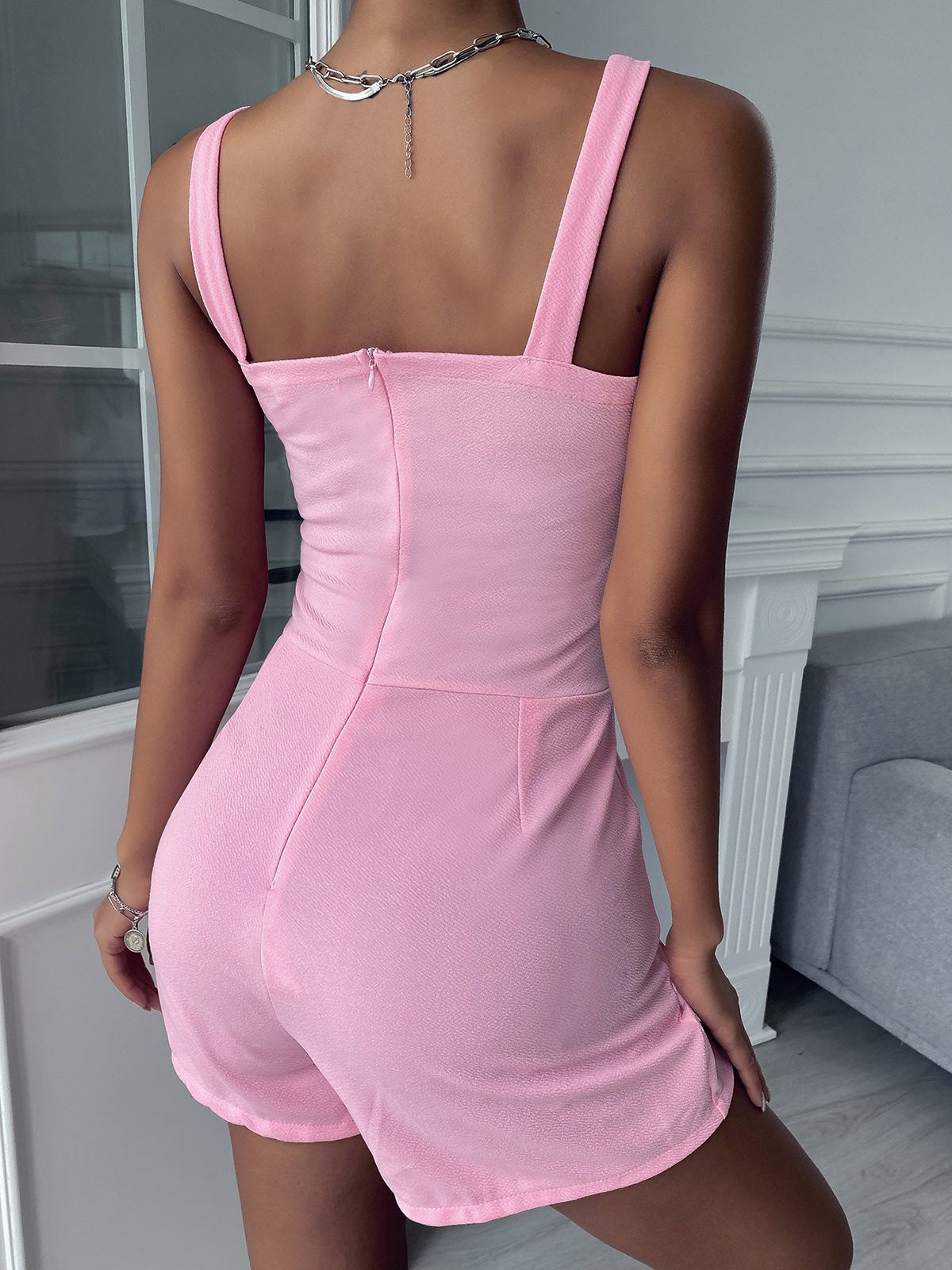 Women's Jumpsuits Solid V-Neck Slim Fit Sports Jumpsuit - Jumpsuits & Rompers - Instastyled | Online Fashion Free Shipping Clothing, Dresses, Tops, Shoes - 11/01/2022 - 20-30 - Bottoms