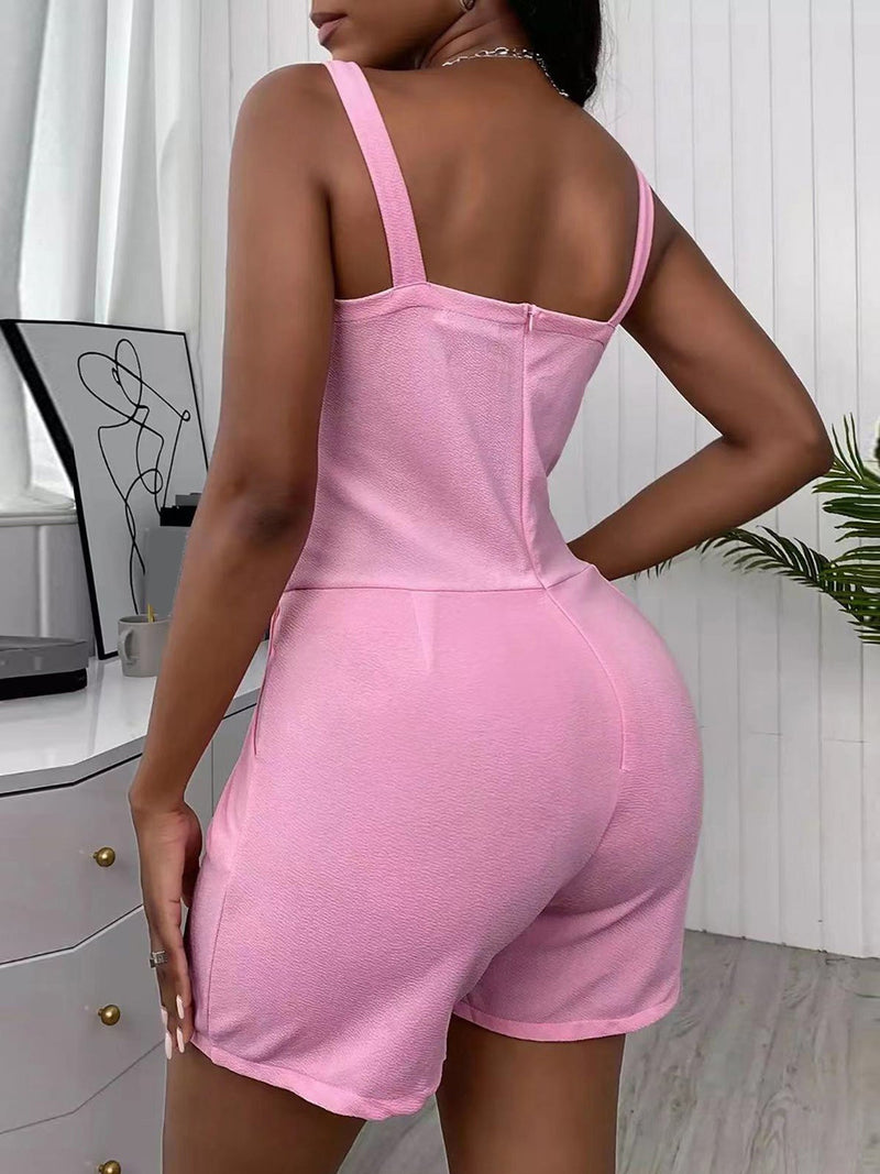 Women's Jumpsuits Solid V-Neck Slim Fit Sports Jumpsuit - Jumpsuits & Rompers - Instastyled | Online Fashion Free Shipping Clothing, Dresses, Tops, Shoes - 11/01/2022 - 20-30 - Bottoms