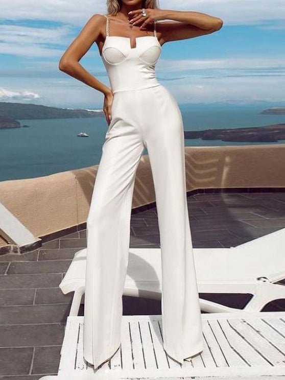 Women's Jumpsuits Suspender Sleeveless Slim Jumpsuit - Jumpsuits - Instastyled | Online Fashion Free Shipping Clothing, Dresses, Tops, Shoes - 17/08/2022 - 40-50 - bottoms