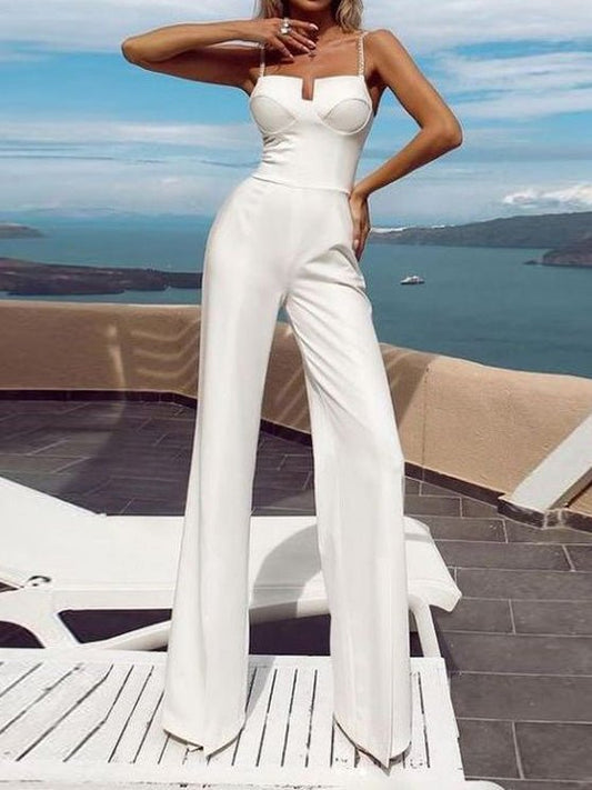 Women's Jumpsuits Suspender Sleeveless Slim Jumpsuit - Jumpsuits - Instastyled | Online Fashion Free Shipping Clothing, Dresses, Tops, Shoes - 17/08/2022 - 40-50 - bottoms