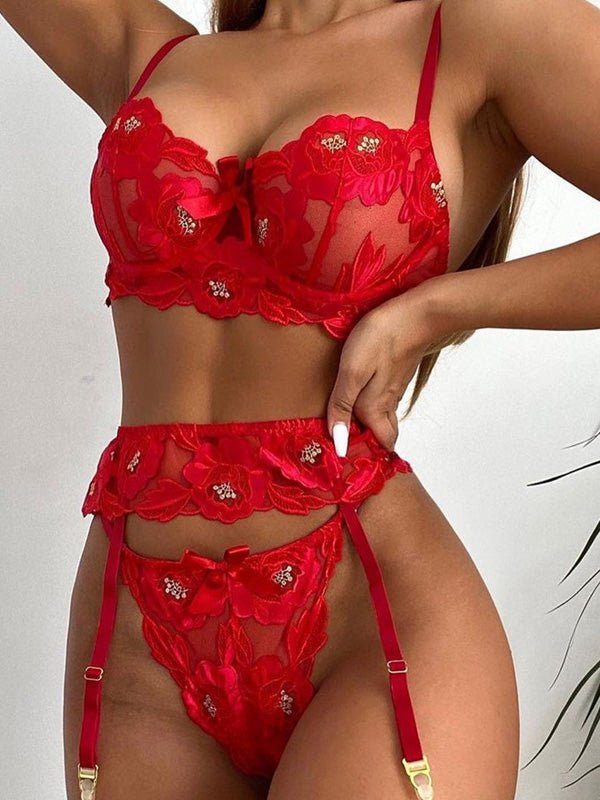 Women's Lingeries Floral Mesh Ultra-Thin Lace Underwear Set - Lingeries - Instastyled | Online Fashion Free Shipping Clothing, Dresses, Tops, Shoes - 15/02/2022 - 20-30 - All Accs & Jewelry