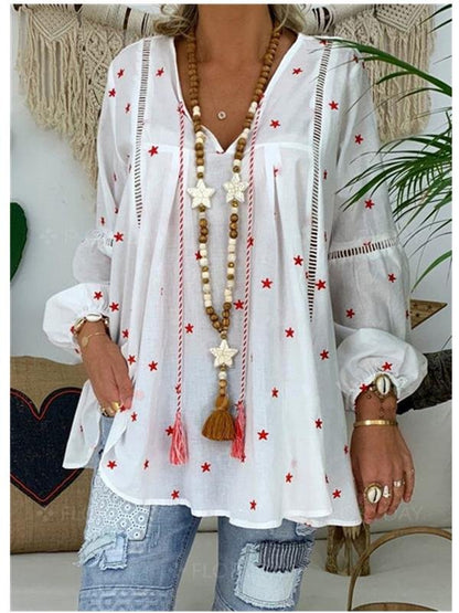 Women's Loose Lace Stitching Hollow Top - Blouses - INS | Online Fashion Free Shipping Clothing, Dresses, Tops, Shoes - 13/05/2021 - 130521 - Blouses