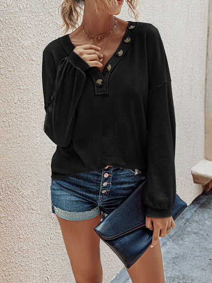 Women's Loose Long Sweater V Neck For Winter - T-Shirts - INS | Online Fashion Free Shipping Clothing, Dresses, Tops, Shoes - Apricot - Autumn - Black