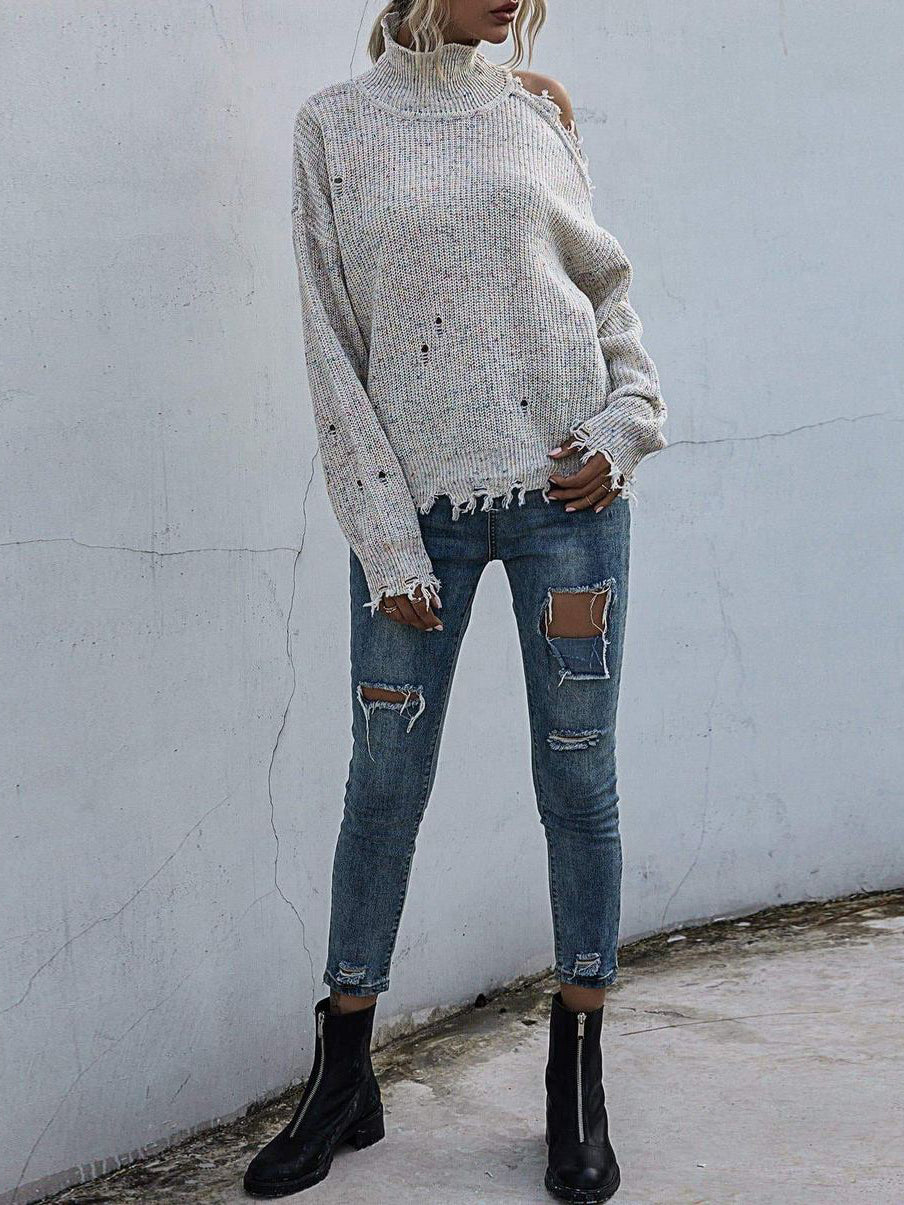 Women's Loose Off-shoulder Knitted Sweater