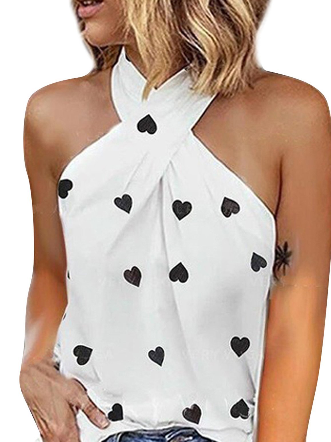 Women's Love Print Sleeveless Summer Tops - Tank Tops - INS | Online Fashion Free Shipping Clothing, Dresses, Tops, Shoes - 19/05/2021 - Color_Pink - Color_White