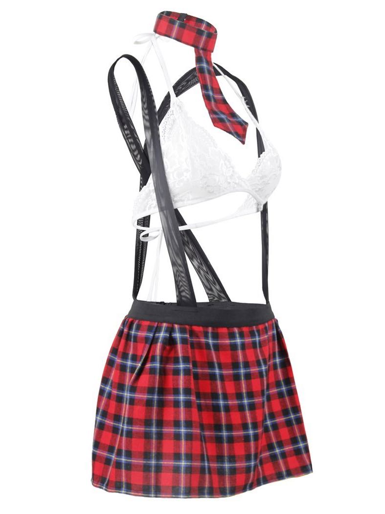 Women's Mini Transparent Plaid Skirt With Straps - INS | Online Fashion Free Shipping Clothing, Dresses, Tops, Shoes