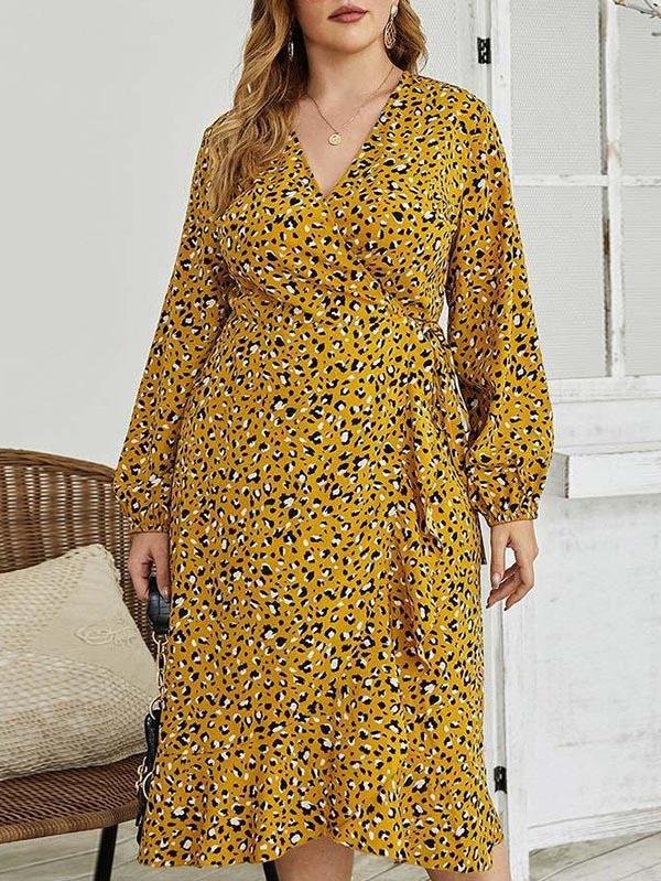 Women's New Leopard Print Dress - CURVE+PLUS - INS | Online Fashion Free Shipping Clothing, Dresses, Tops, Shoes - CURVE+PLUS - Mx Curve+Plus - 无货源