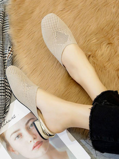 Women's Out Wear Flat Squre-Tipped Slipper - Shoes - INS | Online Fashion Free Shipping Clothing, Dresses, Tops, Shoes - 02/19/2021 - Beige - Black