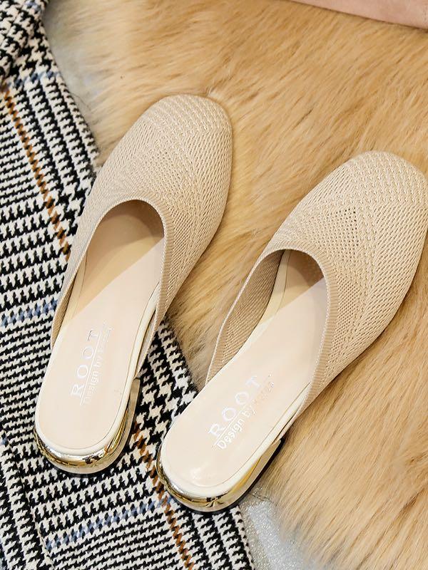Women's Out Wear Flat Squre-Tipped Slipper - Shoes - INS | Online Fashion Free Shipping Clothing, Dresses, Tops, Shoes - 02/19/2021 - Beige - Black