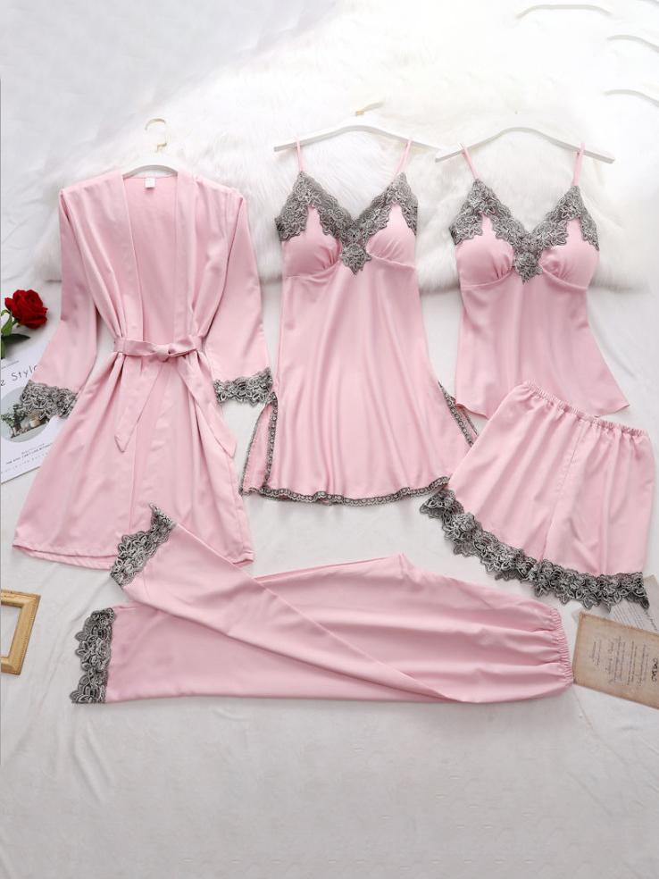 Women's Pajamas 5-Piece Set Of Comfortable Lace Home Wear Pajamas - Pajamas - INS | Online Fashion Free Shipping Clothing, Dresses, Tops, Shoes - 18/08/2021 - 30-40 - Bottom