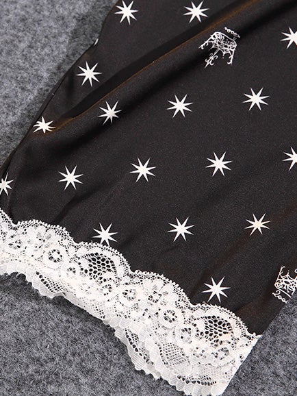 Women's Pajamas Acetate Silk Lace Printed Long Sleeve Trousers Homewear - Pajamas - Instastyled | Online Fashion Free Shipping Clothing, Dresses, Tops, Shoes - 17/12/2021 - Bottoms - color-black