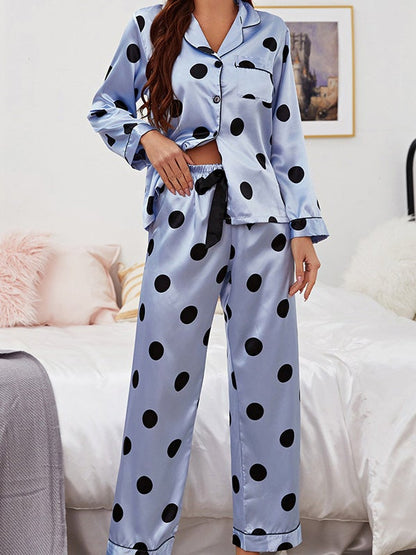 Women's Pajamas Acetate Silk Long Sleeve Trousers Home Pajamas - Pajamas - Instastyled | Online Fashion Free Shipping Clothing, Dresses, Tops, Shoes - 17/12/2021 - Bottoms - color-black