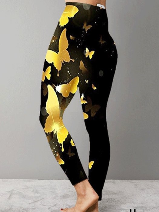 Women's Pants Butterfly Print Sports Yoga Pants Stretch Pants - Pants - INS | Online Fashion Free Shipping Clothing, Dresses, Tops, Shoes - 10-20 - 28/09/2021 - Bottom