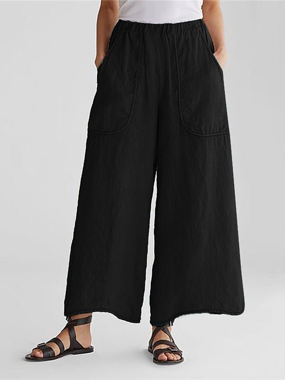 Women's Pants Casual Slip Pocket Cotton And Linen Wide Leg Pants - Pants - Instastyled | Online Fashion Free Shipping Clothing, Dresses, Tops, Shoes - 09/07/2022 - 20-30 - Bottoms