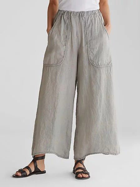 Women's Pants Casual Slip Pocket Cotton And Linen Wide Leg Pants - Pants - Instastyled | Online Fashion Free Shipping Clothing, Dresses, Tops, Shoes - 09/07/2022 - 20-30 - Bottoms