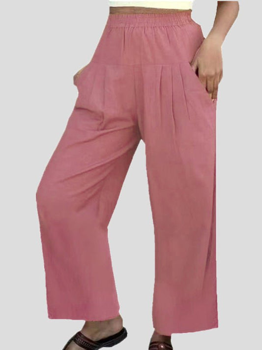 Women's Pants Casual Solid High Waist Wide Leg Pants - Pants - Instastyled | Online Fashion Free Shipping Clothing, Dresses, Tops, Shoes - 04/07/2022 - 20-30 - Bottoms