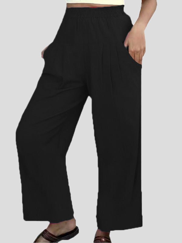 Women's Pants Casual Solid High Waist Wide Leg Pants - Pants - Instastyled | Online Fashion Free Shipping Clothing, Dresses, Tops, Shoes - 04/07/2022 - 20-30 - Bottoms