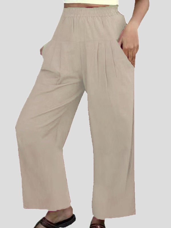 Women's Pants Casual Solid High Waist Wide Leg Pants - Pants - Instastyled | Online Fashion Free Shipping Clothing, Dresses, Tops, Shoes - 04/07/2022 - 20-30 - Bottoms