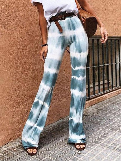 Women's Pants Casual Tie Dye Print Slim Fit Flared Pants - Pants - Instastyled | Online Fashion Free Shipping Clothing, Dresses, Tops, Shoes - 20-30 - 22/07/2022 - bottoms