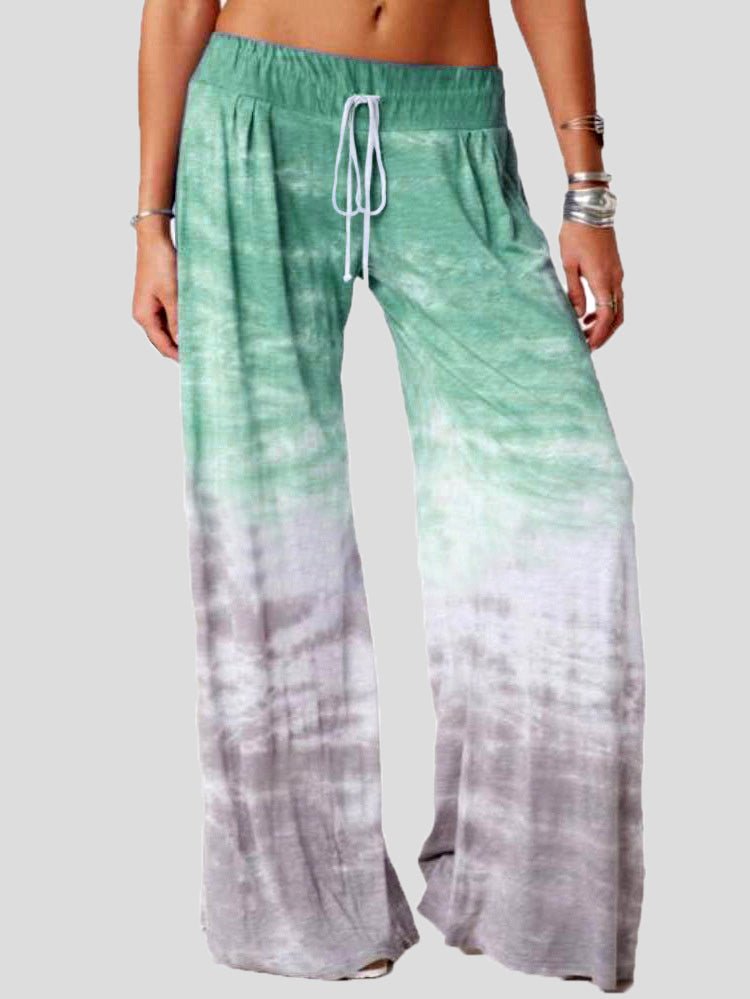 Women's Pants Casual Tie-Dye Printed Wide-Leg Pants - Pants - Instastyled | Online Fashion Free Shipping Clothing, Dresses, Tops, Shoes - 13/08/2022 - Bottoms - Color_Blue