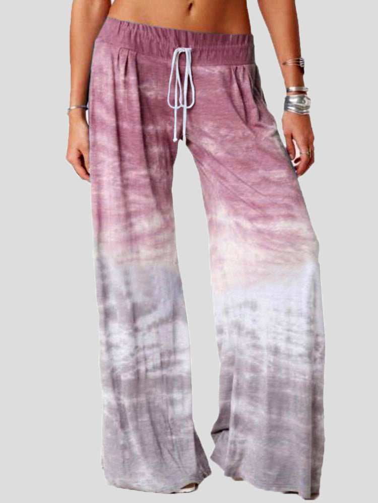 Women's Pants Casual Tie-Dye Printed Wide-Leg Pants - Pants - Instastyled | Online Fashion Free Shipping Clothing, Dresses, Tops, Shoes - 13/08/2022 - Bottoms - Color_Blue