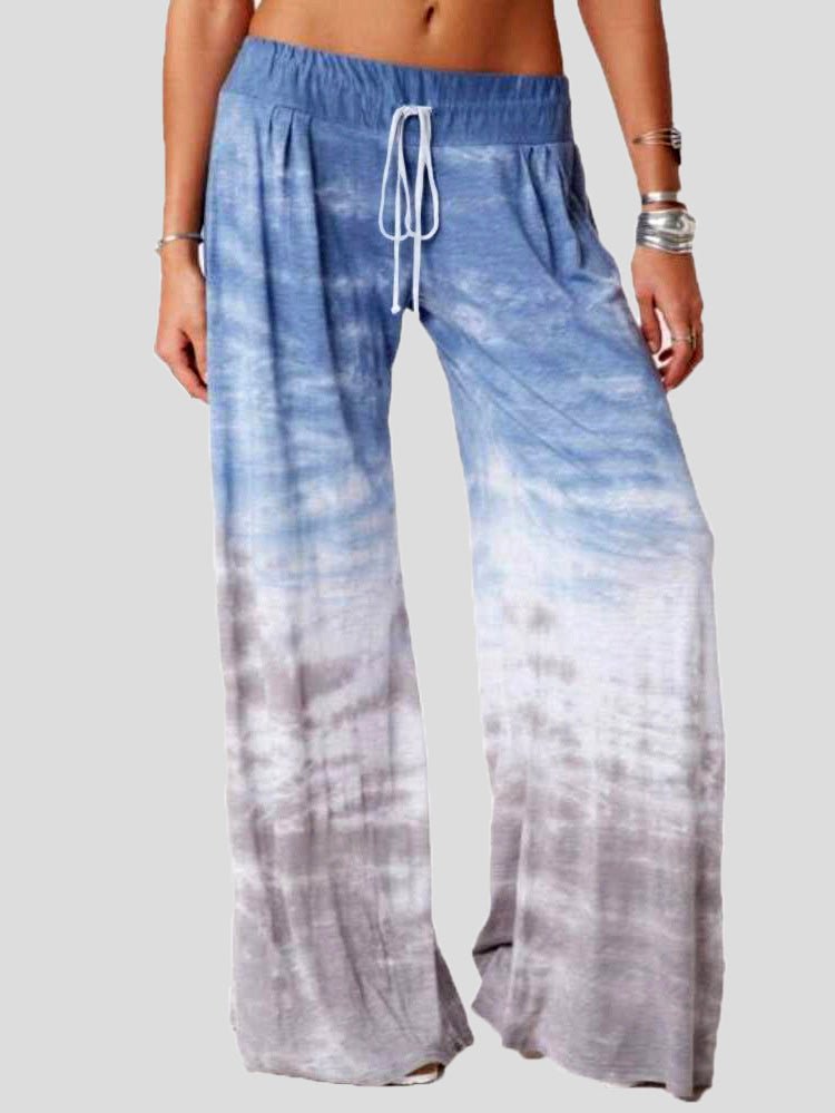 Women's Pants Casual Tie-Dye Printed Wide-Leg Pants - Pants - Instastyled | Online Fashion Free Shipping Clothing, Dresses, Tops, Shoes - 13/08/2022 - Bottoms - Color_Blue