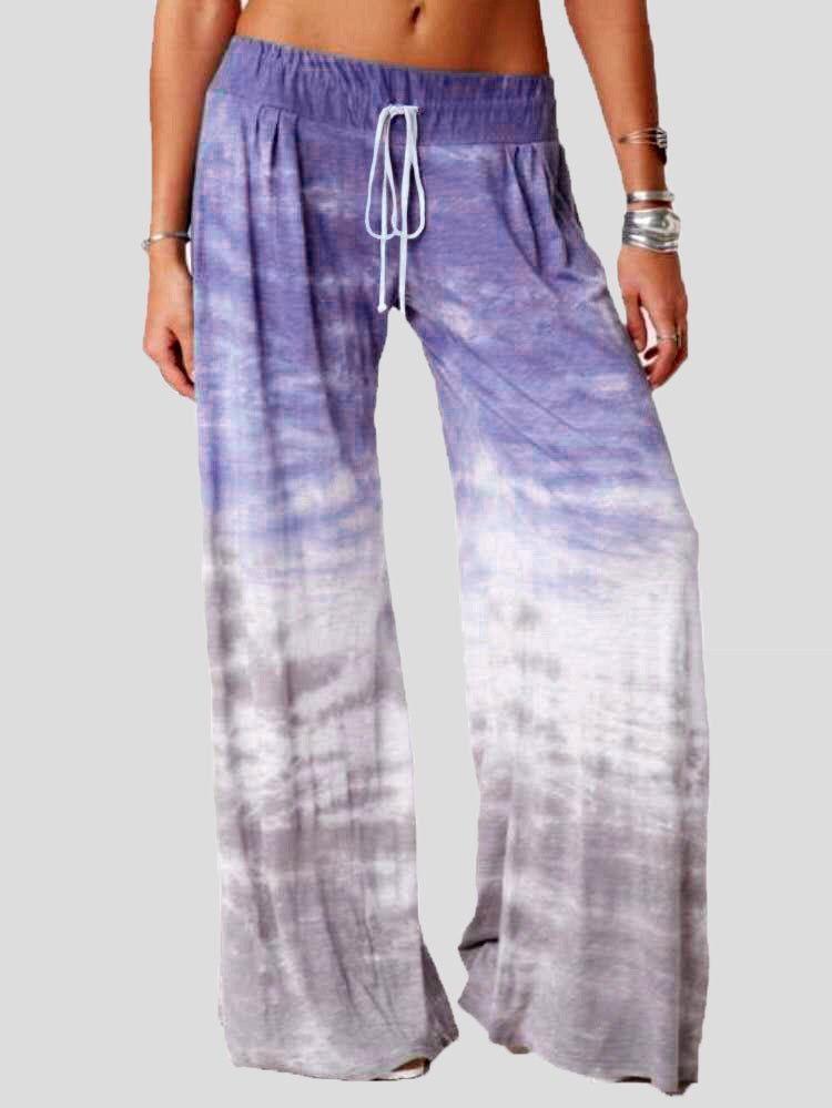 Women's Pants Casual Tie-Dye Printed Wide-Leg Pants - Pants - Instastyled | Online Fashion Free Shipping Clothing, Dresses, Tops, Shoes - 13/08/2022 - Bottoms - Color_Blue