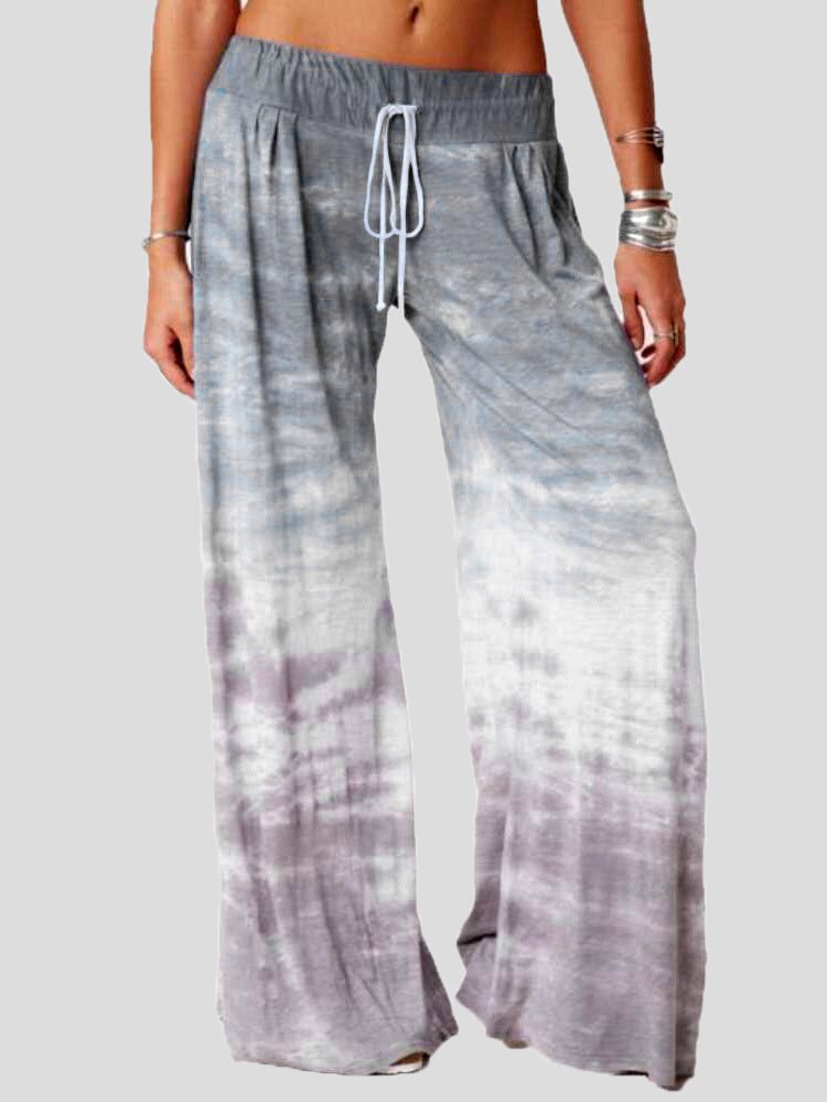 Women's Pants Casual Tie-Dye Printed Wide-Leg Pants - Pants - Instastyled | Online Fashion Free Shipping Clothing, Dresses, Tops, Shoes - 13/08/2022 - Bottoms - Color_Blue