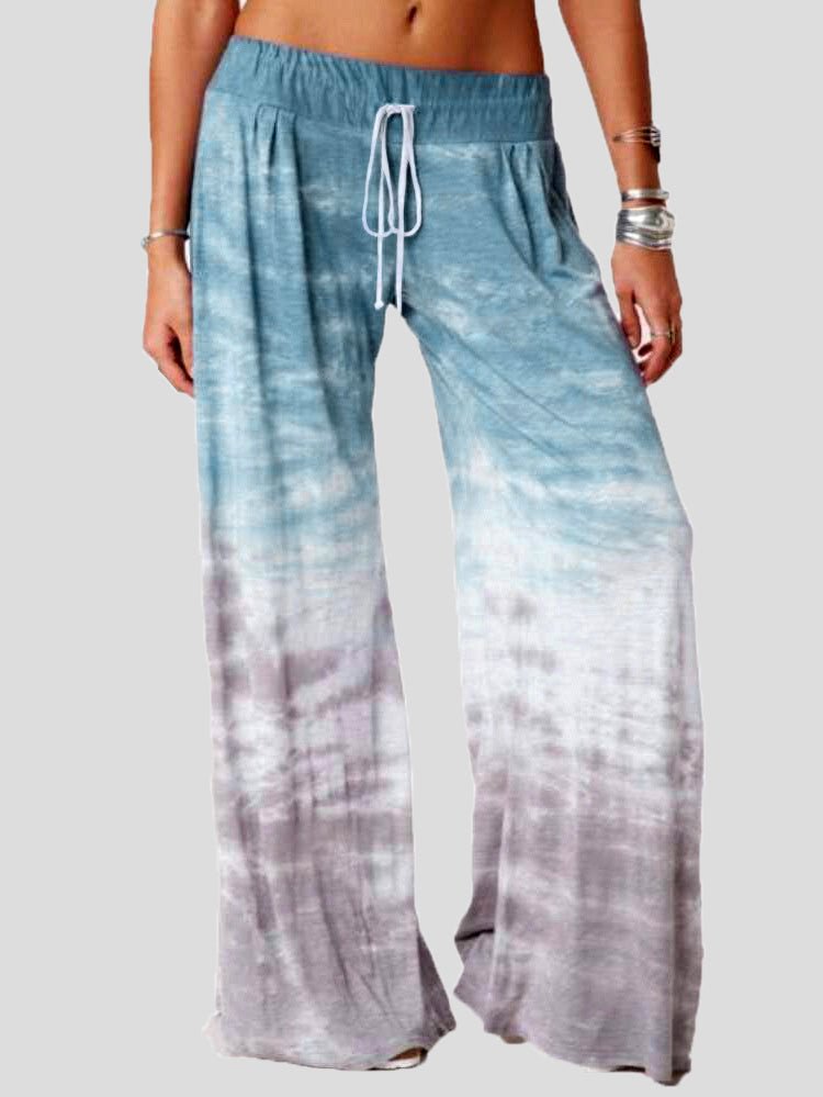 Women's Pants Casual Tie-Dye Printed Wide-Leg Pants - Pants - Instastyled | Online Fashion Free Shipping Clothing, Dresses, Tops, Shoes - 13/08/2022 - Bottoms - Color_Blue