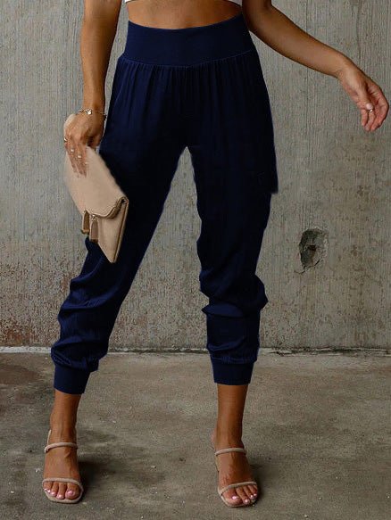 Women's Pants Elastic Waist Pocket Casual Pants - Pants - Instastyled | Online Fashion Free Shipping Clothing, Dresses, Tops, Shoes - 17/09/2022 - 30-40 - bottoms