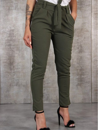 Women's Pants Fashion Belted Pocket Casual Pants - Pants - Instastyled | Online Fashion Free Shipping Clothing, Dresses, Tops, Shoes - 20-30 - 22/12/2021 - Bottoms