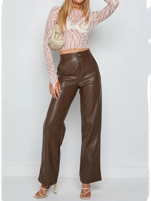 Women's Pants Fashion Pocket Stretch PU Leather Pants - Pants - Instastyled | Online Fashion Free Shipping Clothing, Dresses, Tops, Shoes - 31/12/2021 - 40-50 - Bottoms