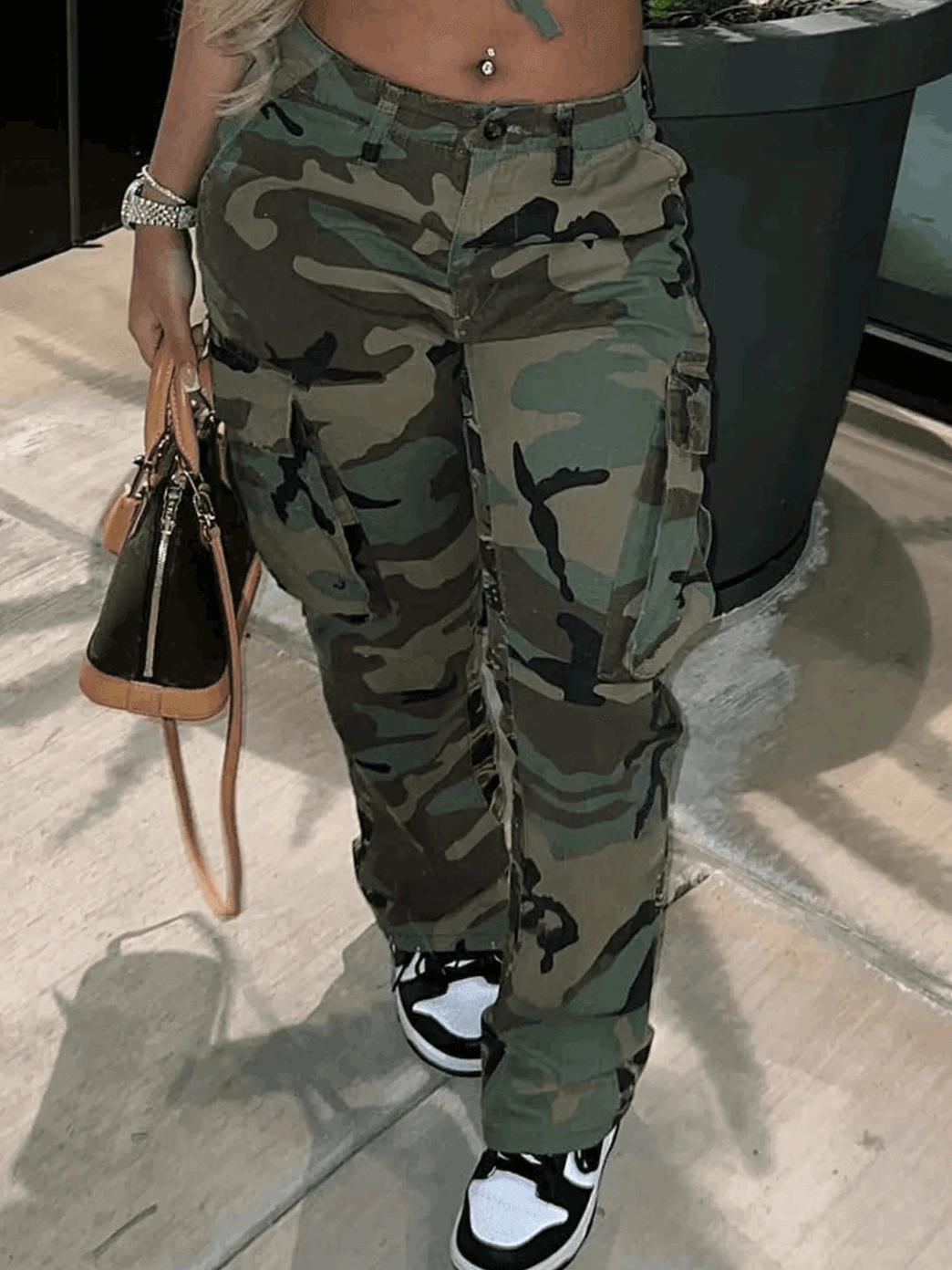 Women's Pants High Waist Pocket Camo Cargo Pants - Pants - Instastyled | Online Fashion Free Shipping Clothing, Dresses, Tops, Shoes - 13/09/2022 - 30-40 - bottoms