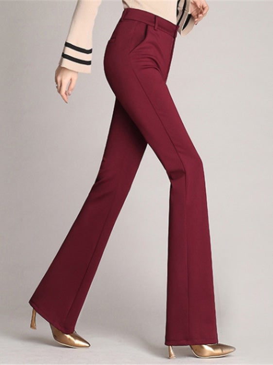 Women's Pants High Waist Pocket Straight Flared Trousers - Pants - Instastyled | Online Fashion Free Shipping Clothing, Dresses, Tops, Shoes - 20-30 - 31/12/2021 - Bottoms