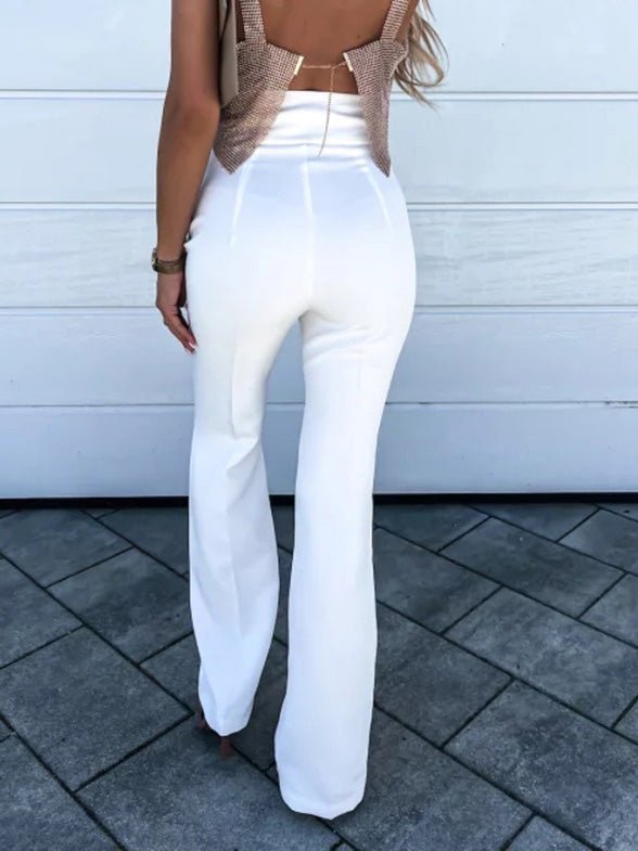 Women's Pants High Waist Slim Fit Micro Flared Pants - Pants - Instastyled | Online Fashion Free Shipping Clothing, Dresses, Tops, Shoes - 15/08/2022 - 20-30 - bottoms