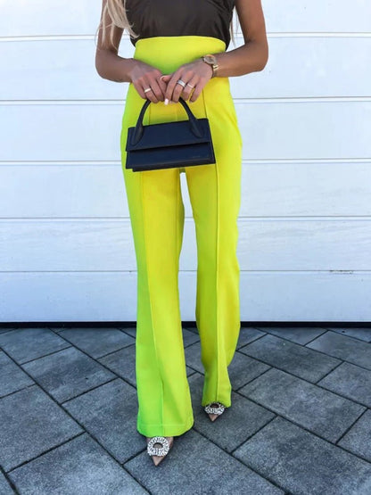 Women's Pants High Waist Slim Fit Micro Flared Pants - Pants - Instastyled | Online Fashion Free Shipping Clothing, Dresses, Tops, Shoes - 15/08/2022 - 20-30 - bottoms