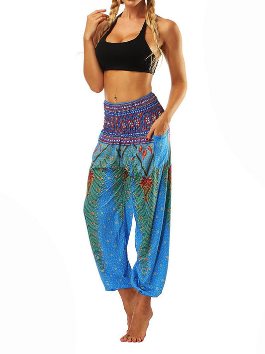 Women's Pants Indonesian Style Printed Bloomers Pants - MsDressly