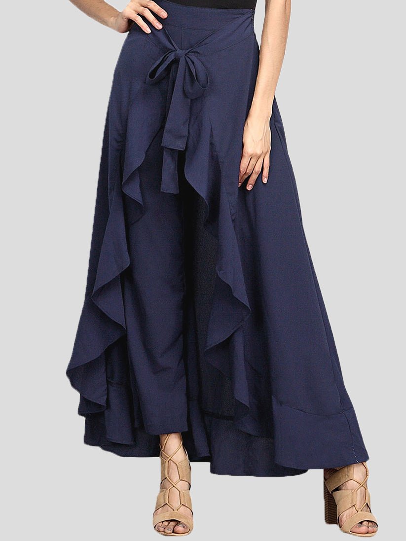 Women's Pants Irregular Chiffon Ruffle Belted Pants - Pants - Instastyled | Online Fashion Free Shipping Clothing, Dresses, Tops, Shoes - 25/04/2022 - 30-40 - Bottoms